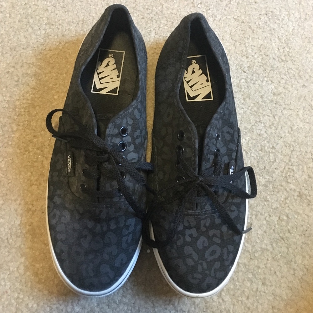 Vans Black Leopard Print Sneakers